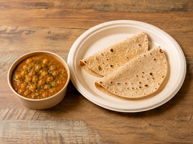 Chapathi With Chana Masala.
