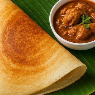 Dosa With Chicken Curry