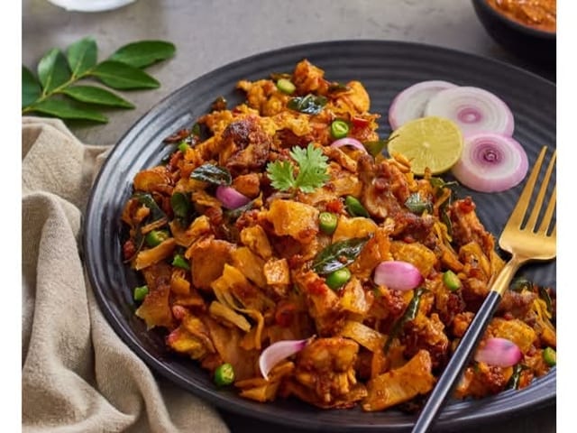 Parotta with Chicken Curry.